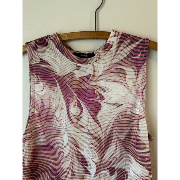 Vintage Y2K Forever 21 Women's Mesh Swirl Tank Size M Indie Sleeze Streetwear - Picture 3 of 7